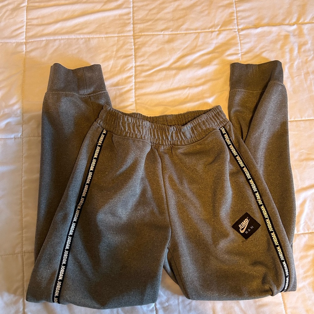 Jordan Kids Gray Sweatpants with Black Trim